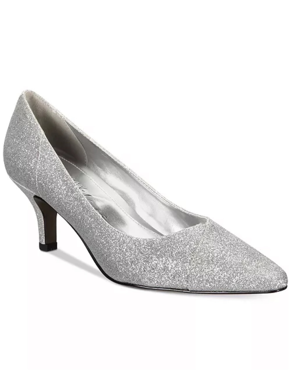 NIB Silver Glitter Pointed-Toe Heel
